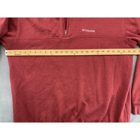 Columbia Pullover Mens XL Red Half Zip Fleece Lined Casual Sweater Outdoors - Picture 10 of 11